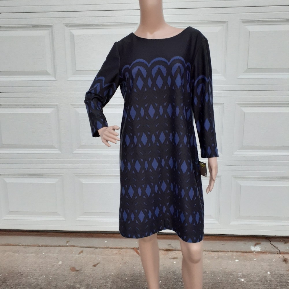 Ann Taylor black and blue dress